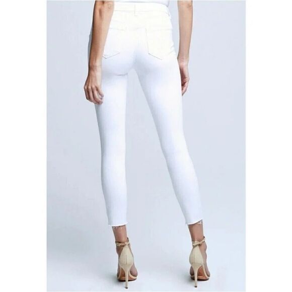 L'agence Margot Skinny High Rise Blanc White Distressed Womens Jeans size 28 - Picture 4 of 6